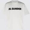Jil Sander Light Grey Oversized T-shirt With Logo Print Women In Porcelain