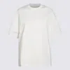 Jil Sander White Crewneck T-shirt With Tonal Logo Print On The Front In Porcelain
