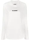 Jil Sander Crew Neck Long Sleeve Boxy Fit Printed Logo Sweatshirt