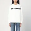 Jil Sander Crew Neck Long Sleeves T-shirt With Ribbed Collar And Printed Logo On The Front Clothing In White