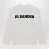 Jil Sander Crew Neck Long Sleeves T-shirt With Ribbed Collar And Printed Logo On The Front Clothing