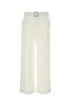 Jil Sander White Cotton Wide-leg Pant In White
