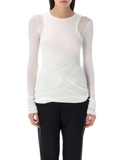JIL SANDER WOMEN WHITE CREW-NECK T-SHIRT, L LUXURY T-SHIRTS FOR WOMEN DARVEYS