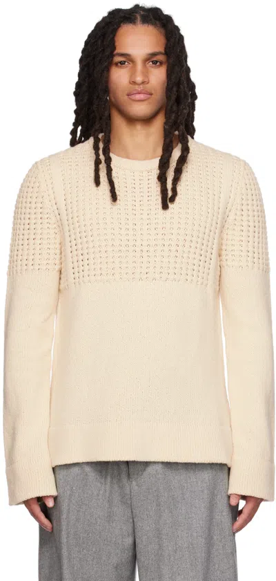 Jil Sander White Crewneck Sweater In 107 - Cloud