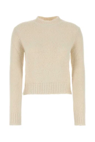 JIL SANDER WHITE CREWNECK SWEATER