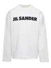 Jil Sander White Crewneck Sweatshirt With Contrasting Logo Print At The Front In Cotton Man