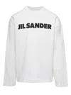 Jil Sander White Crewneck Sweatshirt With Contrasting Logo Print At The Front In Cotton Man In White