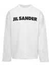Jil Sander White Crewneck Sweatshirt With Contrasting Logo Print At The Front In Cotton Man In White