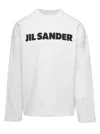 Jil Sander White Crewneck Sweatshirt With Contrasting Logo Print At The Front In Cotton Man In White