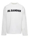 Jil Sander White Crewneck Sweatshirt With Contrasting Logo Print At The Front In Cotton Man In Multicolor
