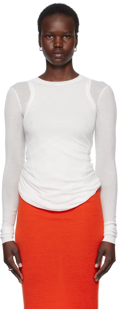 Jil Sander White Crewneck T-shirt In 100 Optic White