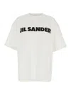 Jil Sander White Crewneck T-shirt With Logo Lettering On The Front In Cotton Woman In White