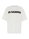 Jil Sander White Crewneck T-shirt With Logo Lettering On The Front In Cotton Woman In White