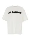 Jil Sander White Crewneck T-shirt With Logo Lettering On The Front In Cotton Woman In White