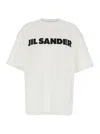 Jil Sander White Crewneck T-shirt With Logo Lettering On The Front In Cotton Woman In White