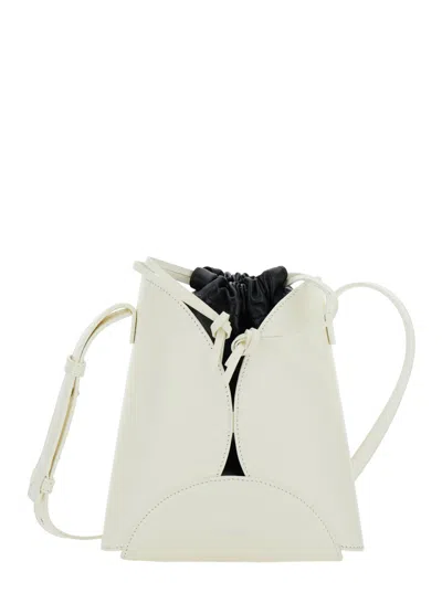 Jil Sander White Curve Small Bucket Bag