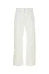 Jil Sander Wide-leg Denim Trousers With Waist Belt Loops In White