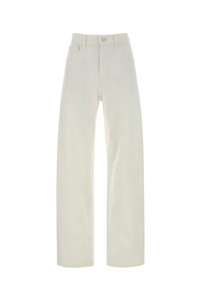 Jil Sander White Denim Jeans In Gray