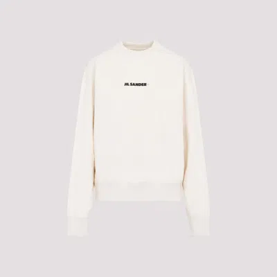 JIL SANDER WHITE DUNE COTTON SWEATSHIRT