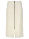 Jil Sander Textured-finish Zip-up Midi Skirt In White