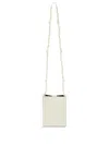 Jil Sander White Embossed Crocodile Effect Shoulder Bag