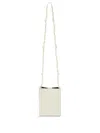 Jil Sander White Embossed Crocodile Effect Shoulder Bag