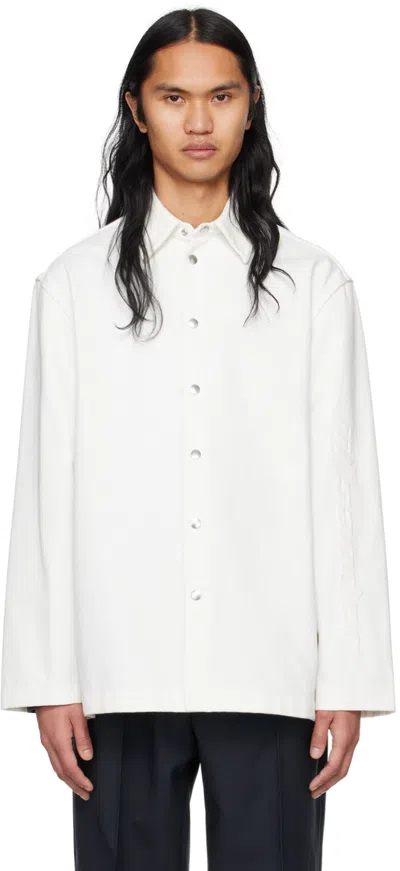 Jil Sander Organic Cotton Denim Shirt In White