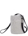 Jil Sander White Faux Fur & Leather Pouch (authentic Pre-loved)