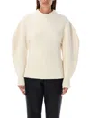 Jil Sander Baloon Sleeve Fisherman Sweater In Neutral