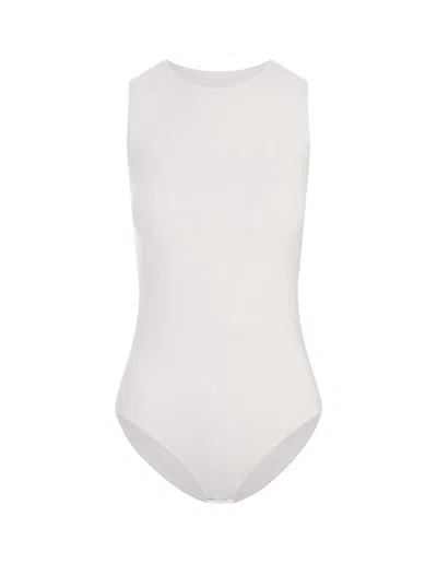 Jil Sander Stretch Sleeveless Bodysuit In White