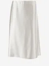 Jil Sander White Flared Midi Skirt In Neutral