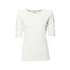 Jil Sander White Fluid Viscose Short Sleeve Top In White