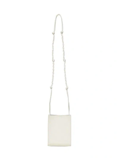 Jil Sander White Hand-knotted Strap Shoulder Bag In Neutrals