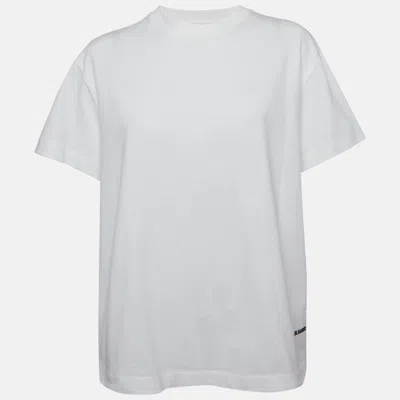 Pre-owned Jil Sander White Jersey Short Sleeve T-shirt M