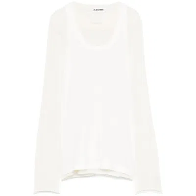 JIL SANDER JIL SANDER WHITE KNITWEAR - JUMPERS WOMEN