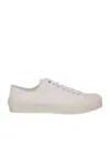 Jil Sander White Lace-up Low Top Sneakers In Canvas Man In Multi