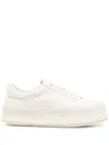 Jil Sander Woman Sneakers Ivory Size 10 Soft Leather In White