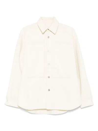 Jil Sander White Large Cotton Shirt In Beige