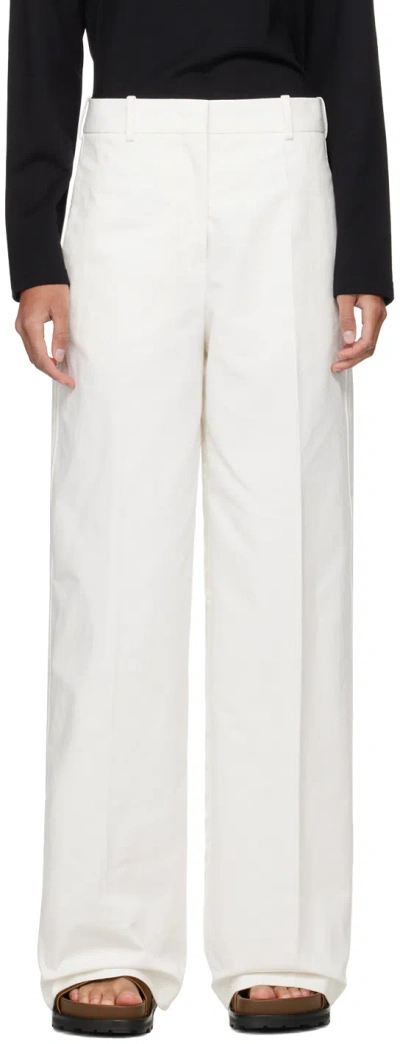 Jil Sander White Layered Trousers In 100 Optic White
