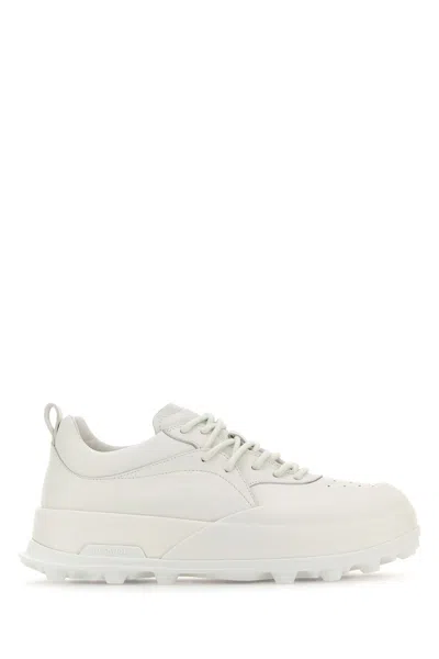 Jil Sander White Leather And Rubber Orb Sneakers