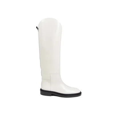 Jil Sander White Leather Knee-high Boots