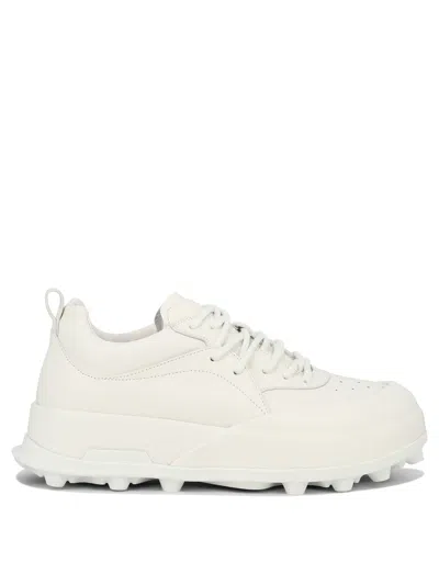 Jil Sander White Leather And Rubber Orb Sneakers