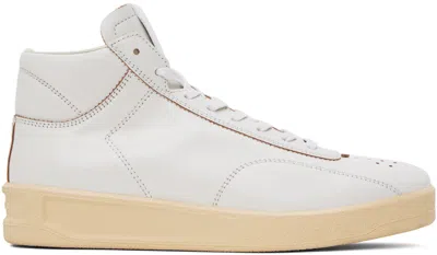 Jil Sander White Leather Sneakers In 100 - Optic White