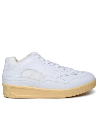 JIL SANDER WHITE LEATHER SNEAKERS