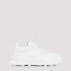 Jil Sander Orb White Low Top Sneakers With Cleated Sole In Leather In White