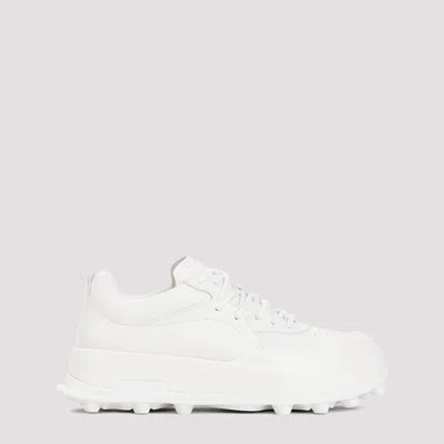 JIL SANDER WHITE LEATHER SNEAKERS