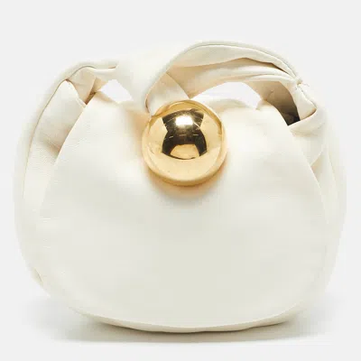 Pre-owned Jil Sander White Leather Sphere Pouch