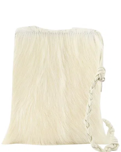 Jil Sander White Leather Tangle Small Crossbody In Neutral