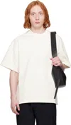 Jil Sander White Logo Flag Shoulder T-shirt In 102 Porcelain