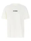 Jil Sander White T-shirt With Short Sleeves And Contrasting Logo Print In Cotton Man In White